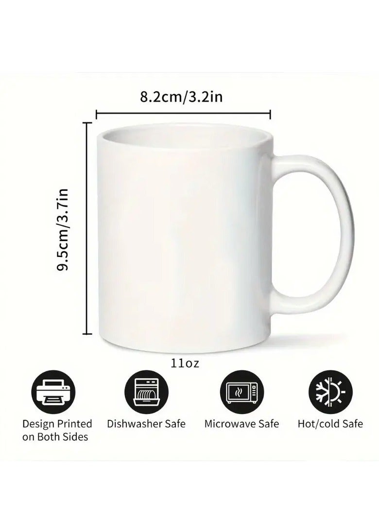 RYN 1pc Festive Ceramic Coffee Mug, Double-Sided Merry Christmas Print, 11oz Novelty Drinkware for All Seasons, Ideal Christmas and New Year Gift - Image 5