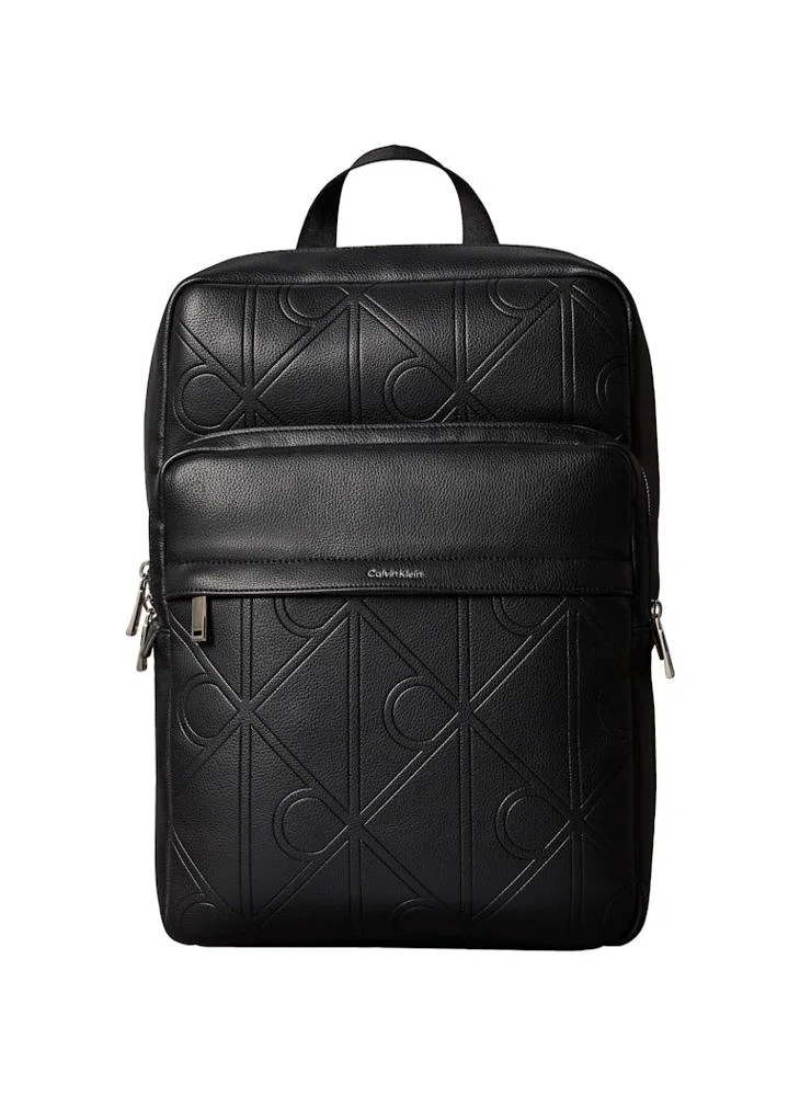 CALVIN KLEIN Emblem AOP Embossed Round Backpack