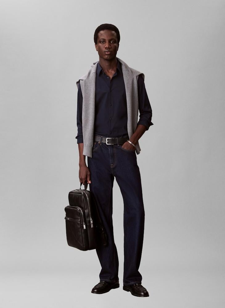 CALVIN KLEIN Emblem AOP Embossed Round Backpack - Image 5