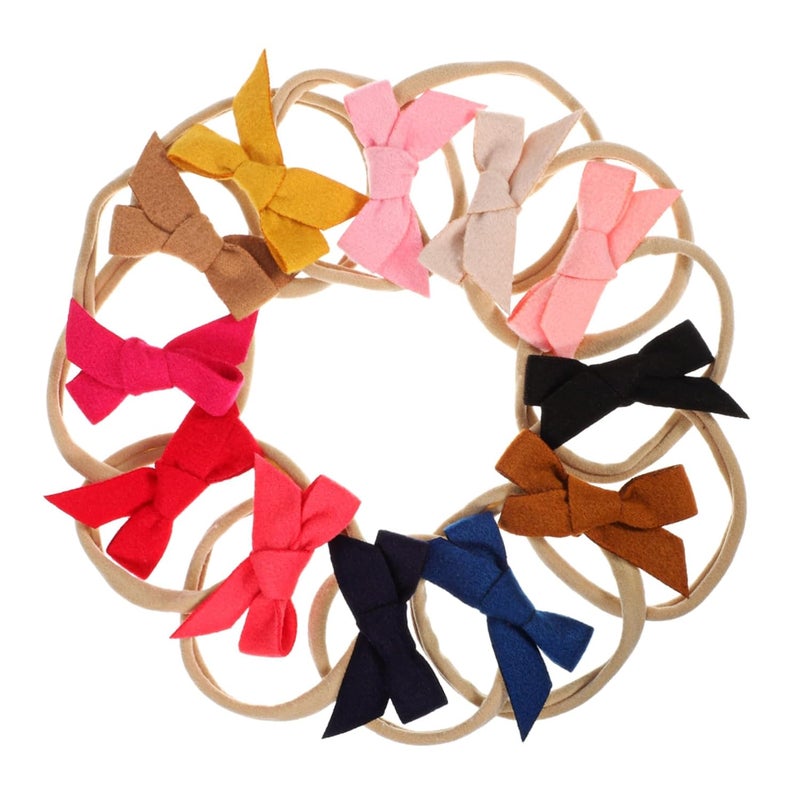 12Pcs Baby Headbands Gentle Elastic Hair Bows For Newborn Girls And Boys Lightweight Comfortable - Image 1