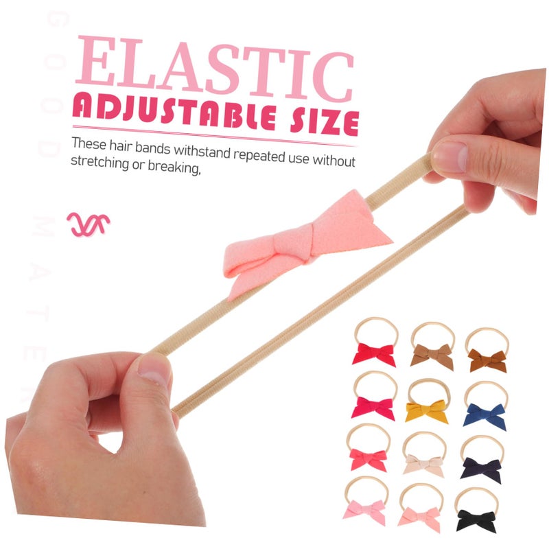 12Pcs Baby Headbands Gentle Elastic Hair Bows For Newborn Girls And Boys Lightweight Comfortable - Image 4