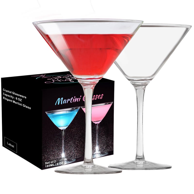 PARACITY Martini Glasses Set of 2 Coupe Glasses Hand Blown Premium Martini Glasses Perfect for Cocktails Martinis Margaritas Parties Catering Boxes and Gifts8 OZ240ML