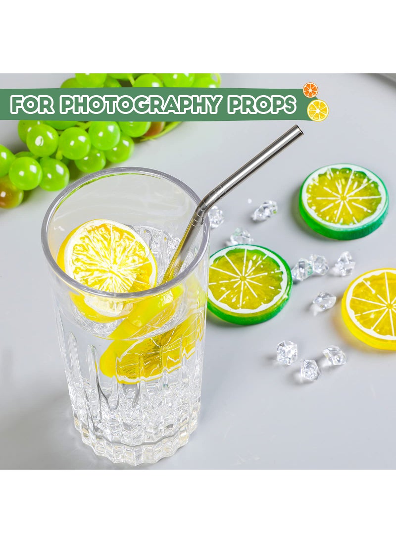 Canlierr 300 Pieces Clear Fake Crushed Ice Cubes Rocks and 20 Pieces Simulation Lemon Slices  Artificial Fruits and Acrylic Diamonds Clear Ice for Vase Fillers Table Centerpiece Decor Wedding (2 x 0.4 Inch)  - Image 5