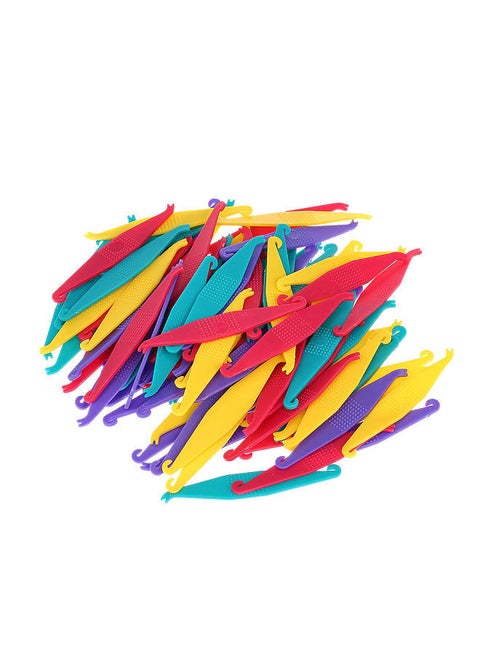 100 Pcs Orthodontic Elastic Placer for Braces Disposable Elastic Rubber Band Placers Mix Color