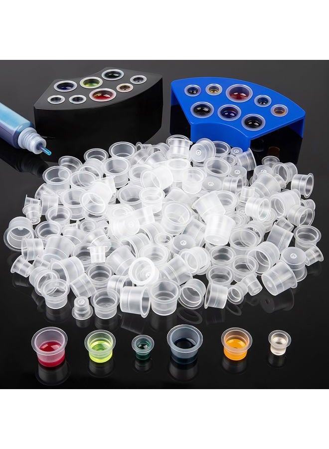 GCTWFYK Tattoo Ink Caps Kit, 500 PCS SML Mixed Size Tattoo Ink Cups with 2 Ink Cap Holders, Disposable Plastic Pigment Caps for Tattooing Set Tatoo Supplies Accessories - Image 5