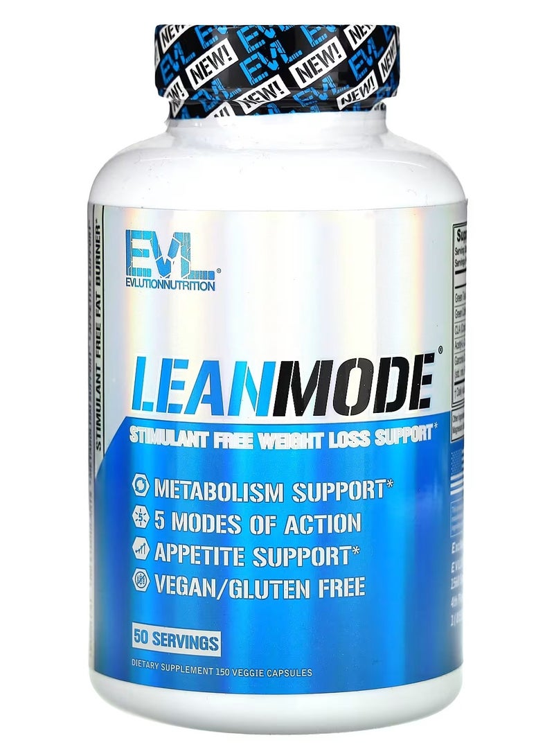 EVLUTION NUTRITION LeanMode, Stimulant Free Weight Loss Support, 150 Veggie Capsules