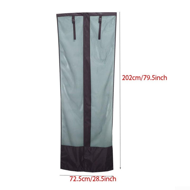 Black Mesh RV Door Screen Curtain for Trailers and Campers Easy Install Foldable Sunshade - Image 3