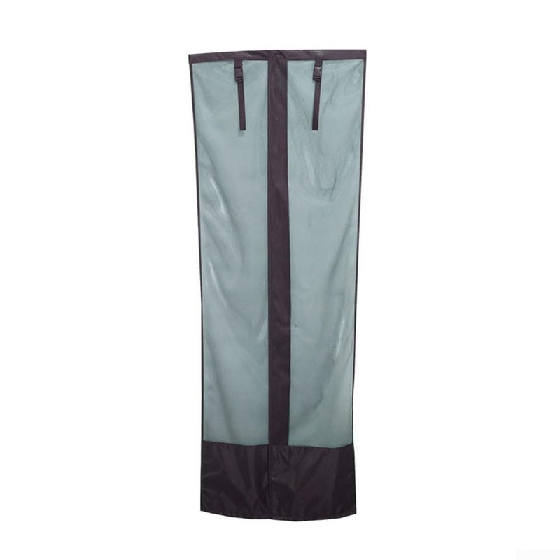 Black Mesh RV Door Screen Curtain for Trailers and Campers Easy Install Foldable Sunshade - Image 2