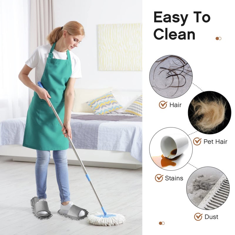 Jecery 2 Pairs Microfiber Cleaning Mop Slippers for Floor Cleaning House Mop Shoes Men and Women Washable Unisex Dusting Slippers Dirt Tool Supplies(Medium,Gray) - Image 4