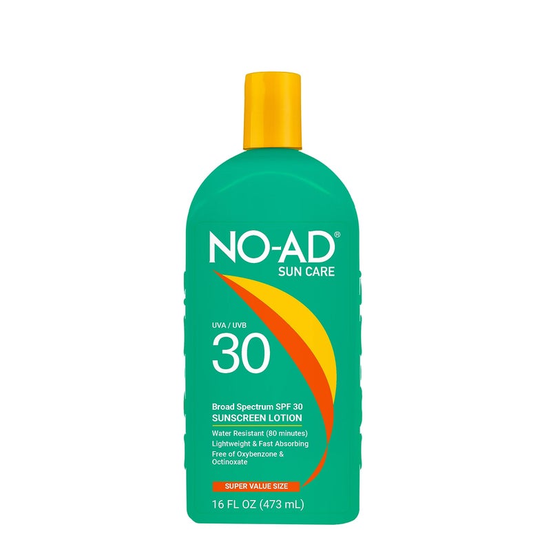 no ad NO-AD SPF 30 Sunscreen Lotion | Broad Spectrum UVA/UVB Protection Water Resistant | Octinoxate & Oxybenzone Free with moisturizing Vitamin E and Aloe 16oz - Image 1