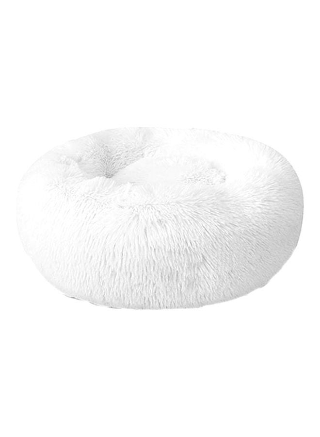 Loquat Soft Plush Round Pet Bed White 20x10x15cm - Image 1