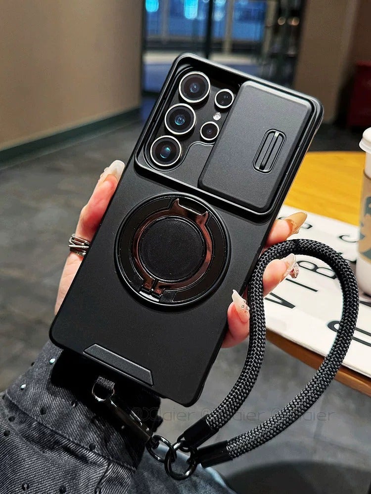 Compatible with Samsung Galaxy S25 Ultra Sliding Camera Lens Cover Phone Case, S26, S24 Plus, A17, S23, S20 FE, A56, A57, A55, Shockproof, Creative Design - Image 1