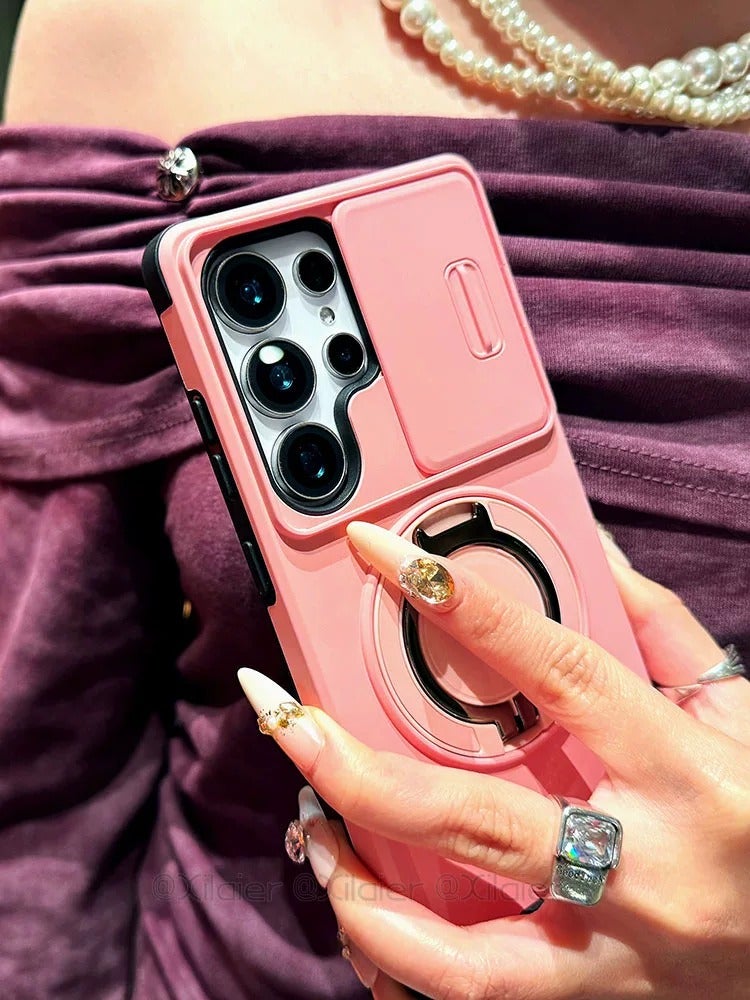 Compatible with Samsung Galaxy S25 Ultra Sliding Camera Lens Cover Phone Case, S26, S24 Plus, A17, S23, S20 FE, A56, A57, A55, Shockproof, Creative Design - Image 2