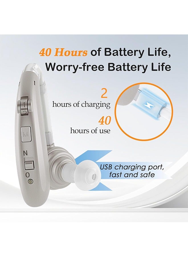 HAVEN Rechargeable Hearing Aids,Mini Rechargeable Hearing Device，Mini Hearing Amplifiers with Noise Cancelling，3 Modes, Adjustable Volume  - Image 4