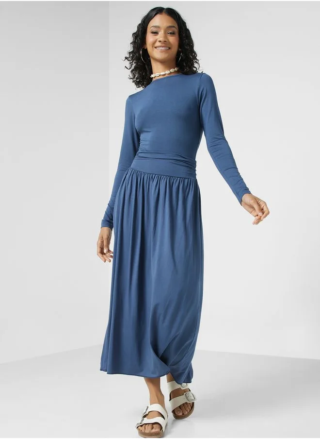 Ginger Basics Pleated Maxi Skirt