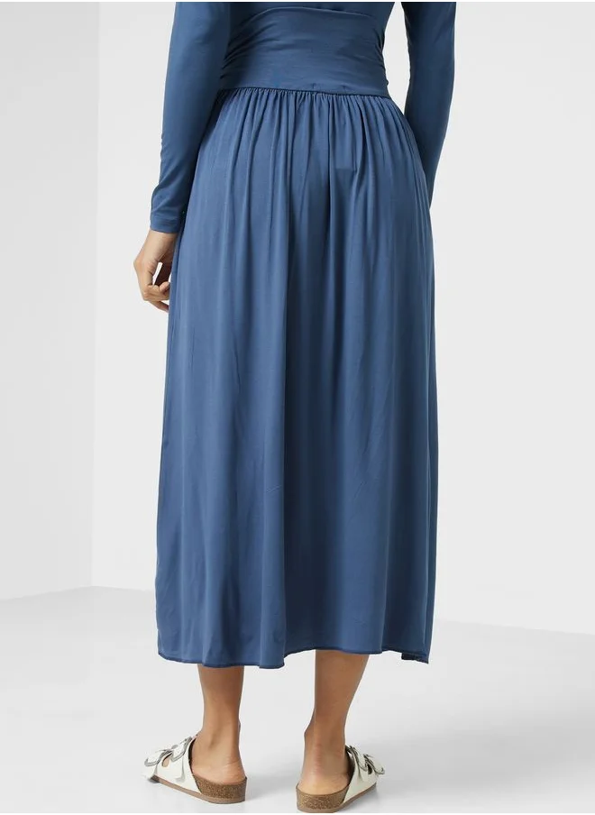 Ginger Basics Pleated Maxi Skirt