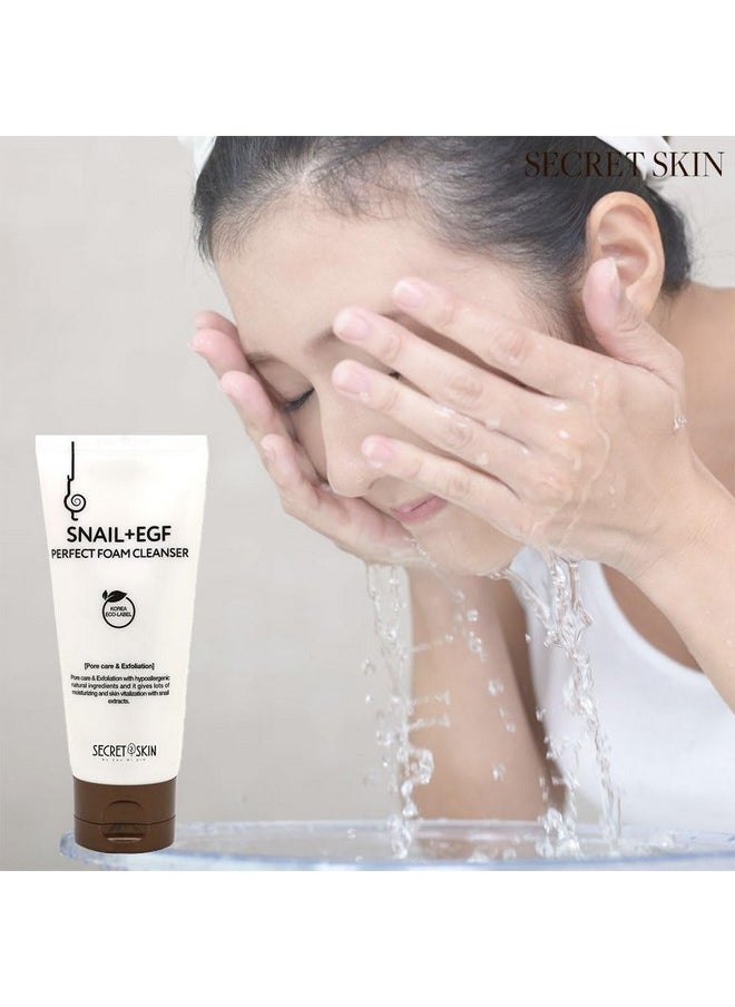 GLAMMEDI GLAMMEDI SECRET SKIN Snail+EGF Perfect Cream Wrinkle Bounce Firming Fine line Care Korean Skin Care (#03 Foam Cleanser)  - Image 5