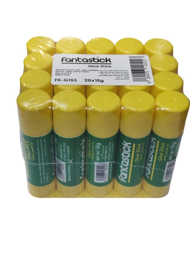 فانتاستيك - فانتاستيك عصا صمغ 15 جرام، عبوة من 20 قطعة، FK-G15S - Image 1