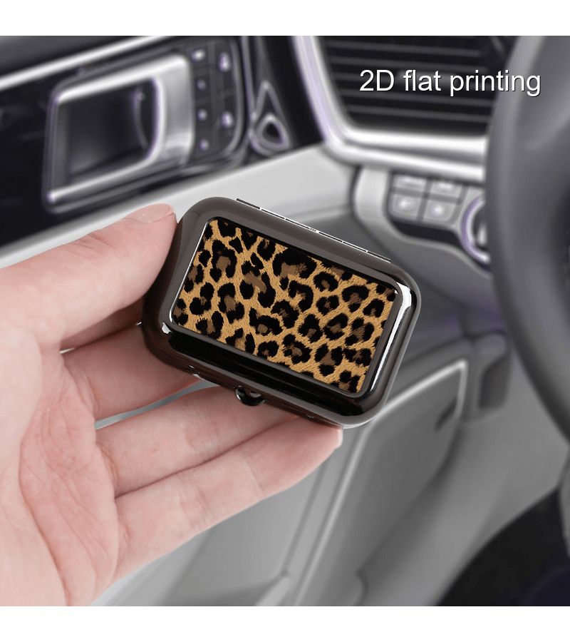 1pc Leopard Print Portable Ashtray Small Square Multifunctional Metal Box Stylish for Men Suitable for Both Thick And Thin Cigarettes Perfect for Outdoor Use Pocket Sized Car Ashtray for Women Black - Image 3