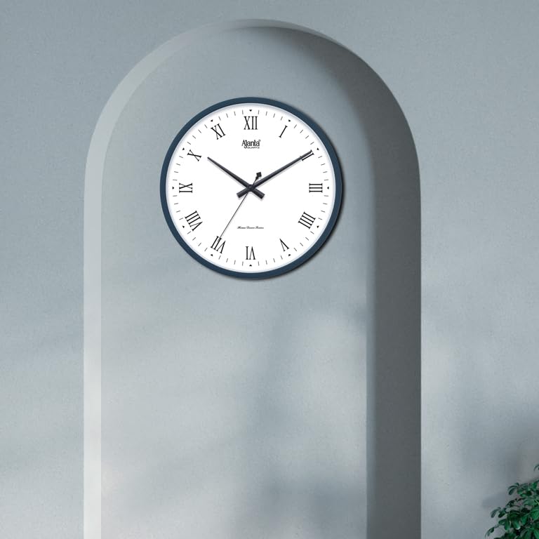 Ajanta Wall Clock 10027 – Blue Home Décor Series | Silent Sweep Movement, Accurate Quartz Clock | Stylish Wall Timepiece for Home & Office - Image 3