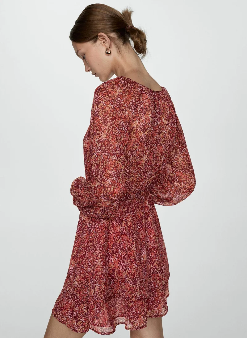 مانجو Short Floral-Print Dress