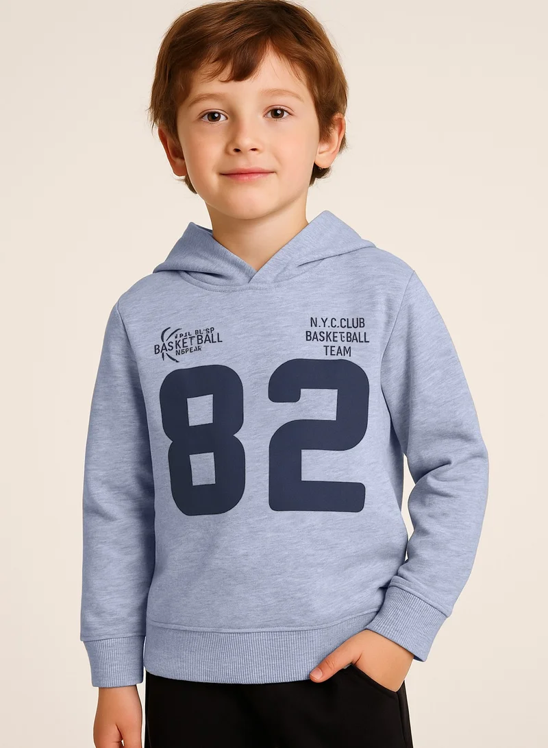 victor and jane Boys' Grey "82 NYC Club" Hoodie Sweatshirt