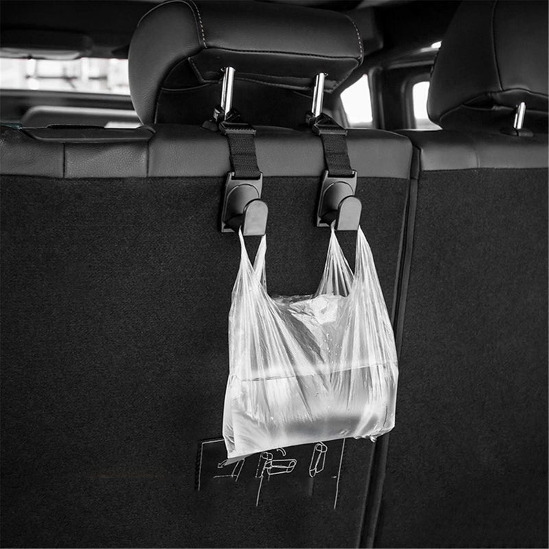 KOOPAO Globally popular universal design Car Seat Headrest Hooks, 4 Pack Car Storage Headrest Hanger Holder Hooks for Coats Umbrellas Grocery Bags Handbag Defect free upgraded substance - Image 3