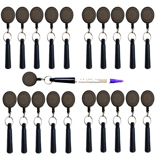 XILAOTOU 20 PCS Pencil Holder, Ideal Grip for Markers & Carpenter Pencils-Heavy Duty Retractable Pull Pen with anti-lost pen cord - Image 1