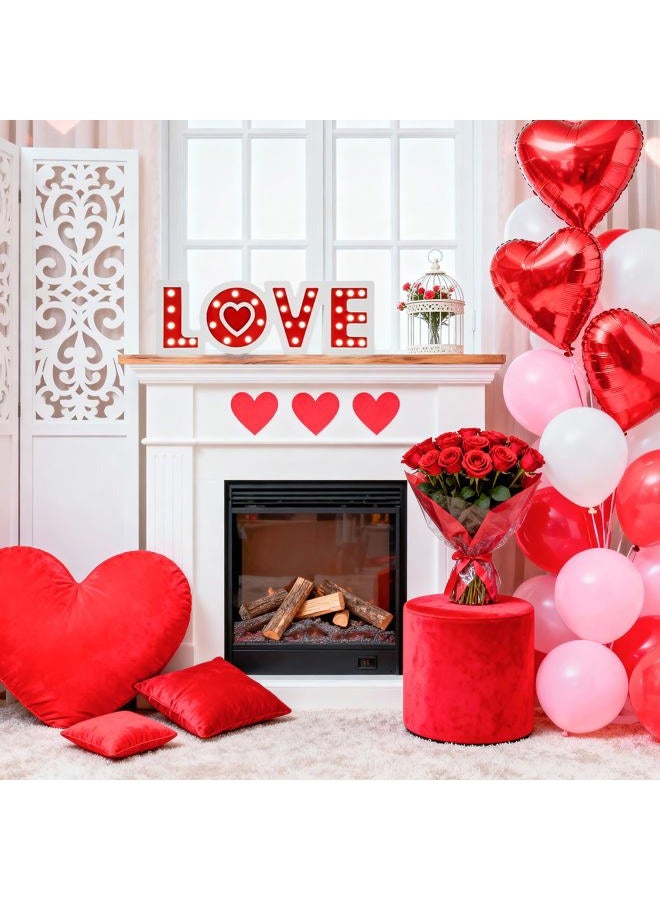 Craflox Valentine's Day Decorations, Wooden Valentine's Day Love Marquee Letters, Red Love Sign for Battery Operated LED Light up, Valentines Decorations for Home, Romantic Wedding Decor, Valentines - Image 5
