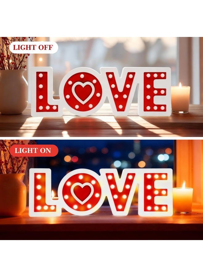 Craflox Valentine's Day Decorations, Wooden Valentine's Day Love Marquee Letters, Red Love Sign for Battery Operated LED Light up, Valentines Decorations for Home, Romantic Wedding Decor, Valentines - Image 4