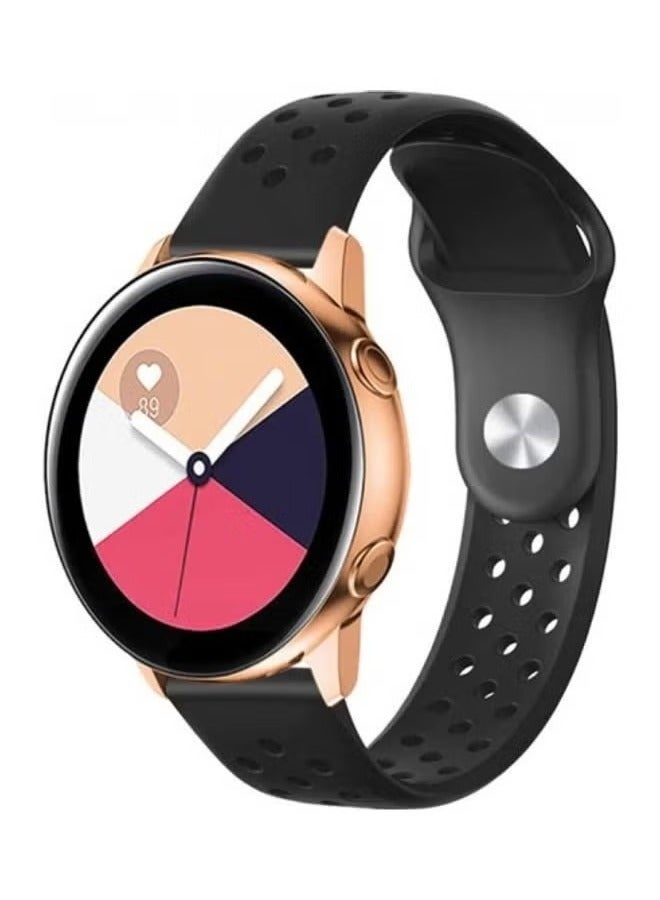 vesus Replacement Silicone Band For Samsung Galaxy Watch Active/Active 2 Black