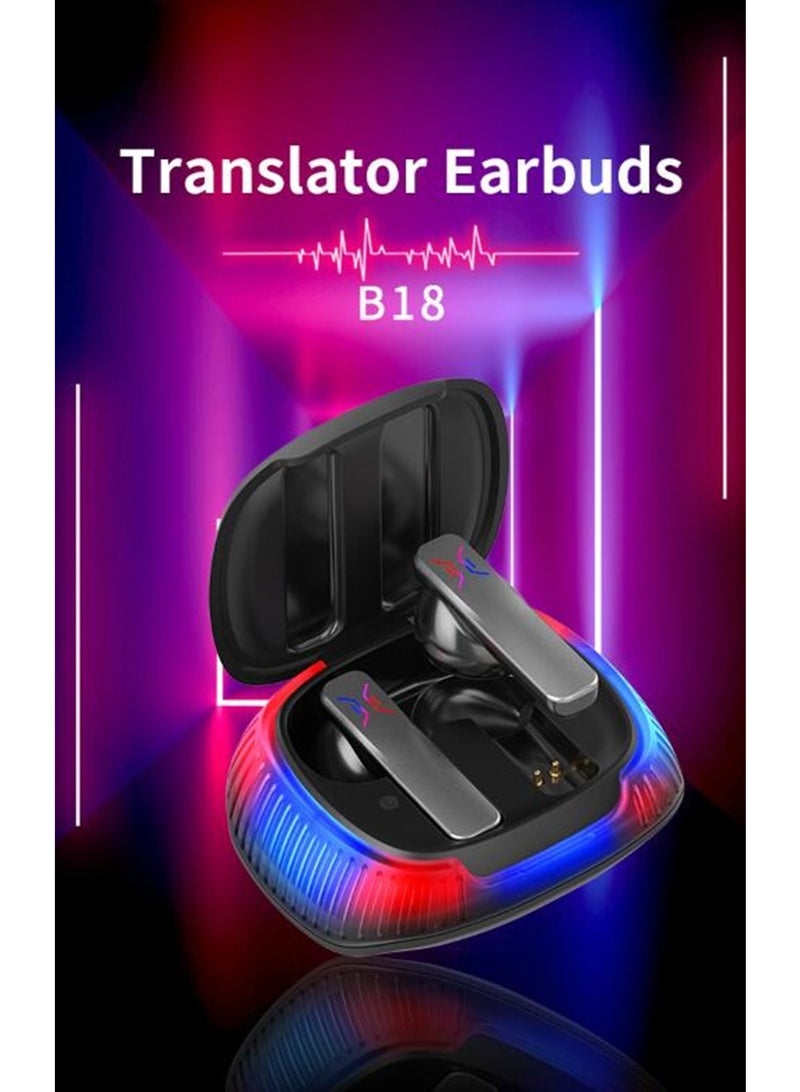 general Smart Translator Earbuds B18 Intelligent Voice Translation Earphones Bluetooth Headphones Wireless Headset Binaural Simultaneous Translation High Accuracy & Fast Translation in 144 Languages Up to 98% Accuracy Simultaneous Interpretation Premium Sound Quality ENC Active Noise Reduction Bluetooth 5.0 Long-lasting Battery - Image 3