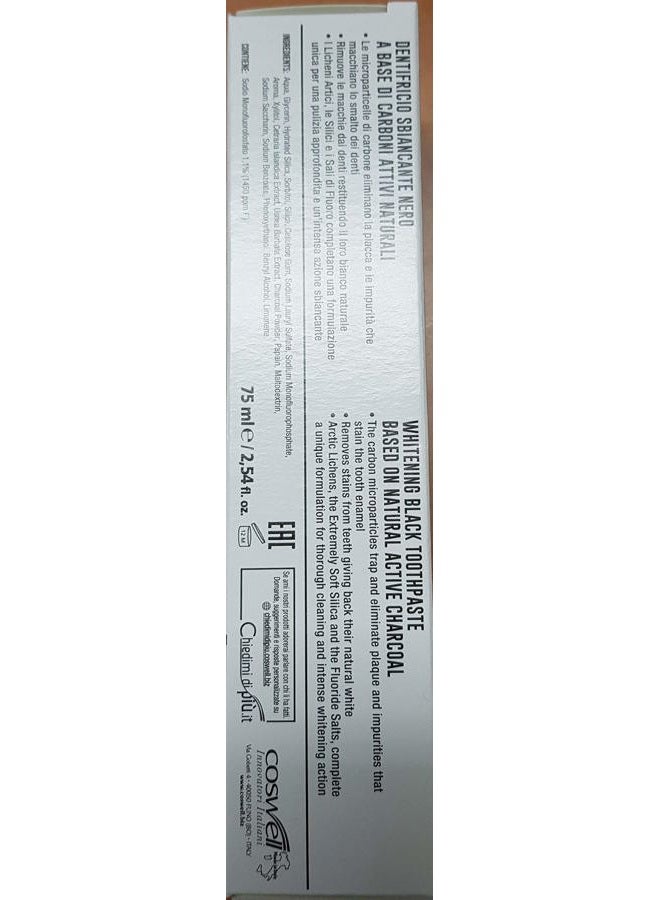 BlanX:"Black" Whitening Black Toothpaste - 2.54 Fluid Ounces (75ml) Tube (Pack of 2) [ Italian Import ] - Image 3