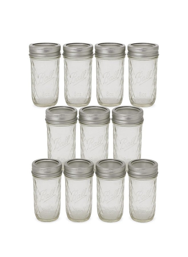 Ball - 8 oz Quilted Mouth Glass Mason Jars | 11 Pack Jars with Airtight Lids | Large Glass Jar for Food Storage with Lids | Ideal for Canning, Fermentation, Pickling, Kombucha Brewing | Set of 11 - Image 1