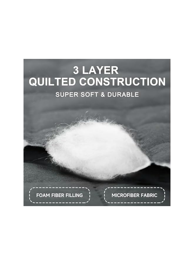 The Bros Sofa Cover, High Stretch Sofa Slipcover Elastic Fabric Couch Cover with Non Skid Foam and Elastic Bottom, Suitable for 1/2/3/4 Seater (Grey, 1 Seater 21-76 In) - Image 3