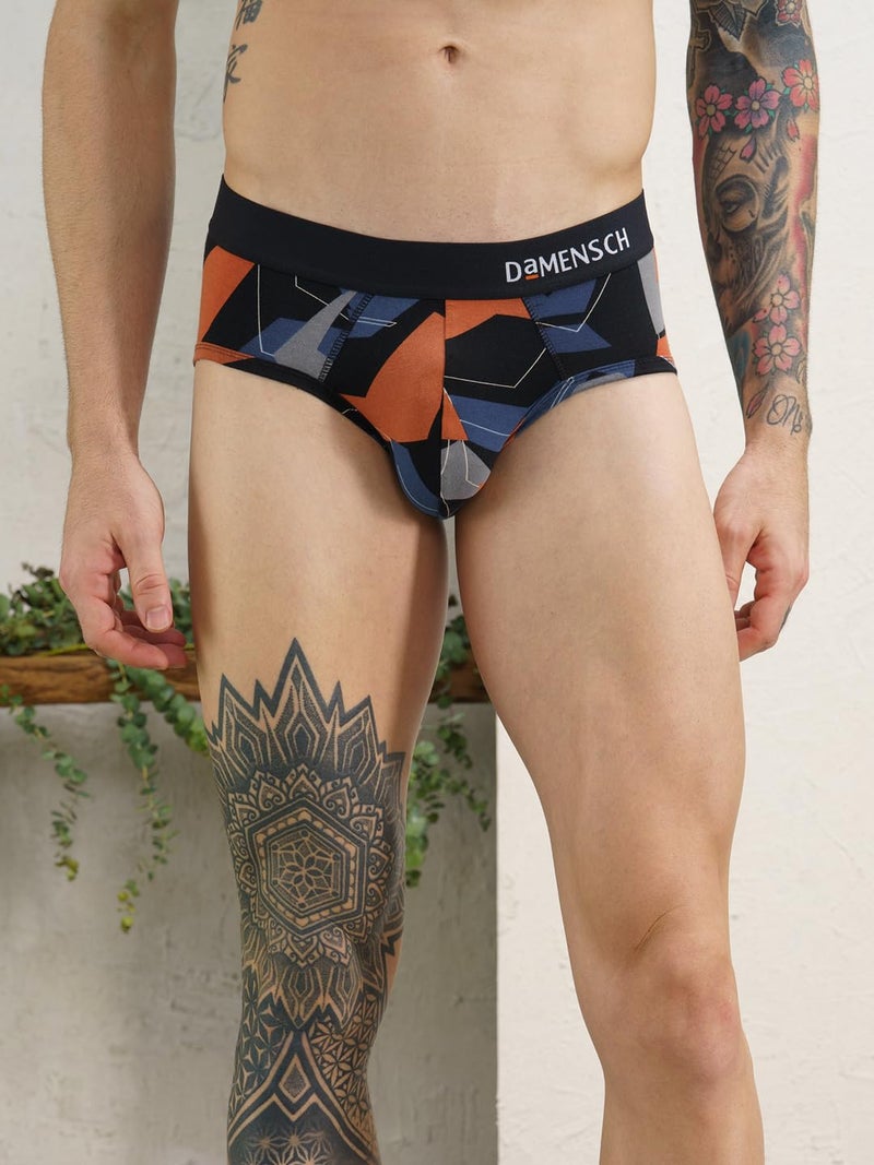 DAMENSCH Men Deo-Soft Supima Modal Briefs-Pack of 2-Breezy Black, Misty Blue-Small - Image 4