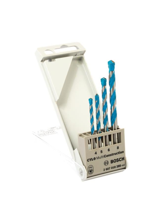 BOSCH 4-Piece CYL-9 Fluted Design Multiconstruction Drill Bit Set Blue and Silver - Image 1