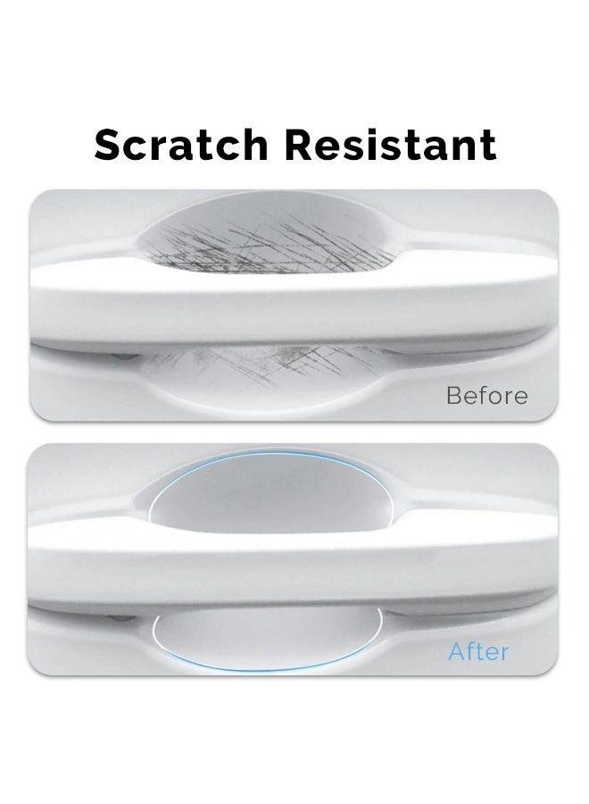16 Pieces Of Door Handle Protection Stickers, Universal Transparent Tpu Scratch Resistant Car Door Handle Protection Film, Suitable For Most Car Handle Side Paint Protection Stickers 8cm*9cm (Transparent) - Image 2