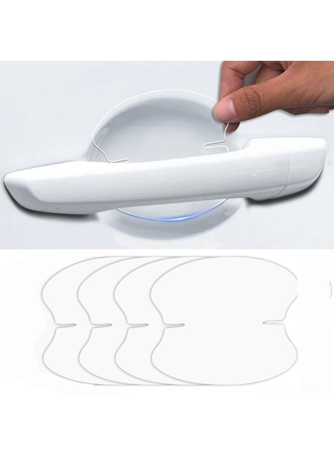16 Pieces Of Door Handle Protection Stickers, Universal Transparent Tpu Scratch Resistant Car Door Handle Protection Film, Suitable For Most Car Handle Side Paint Protection Stickers 8cm*9cm (Transparent) - Image 1