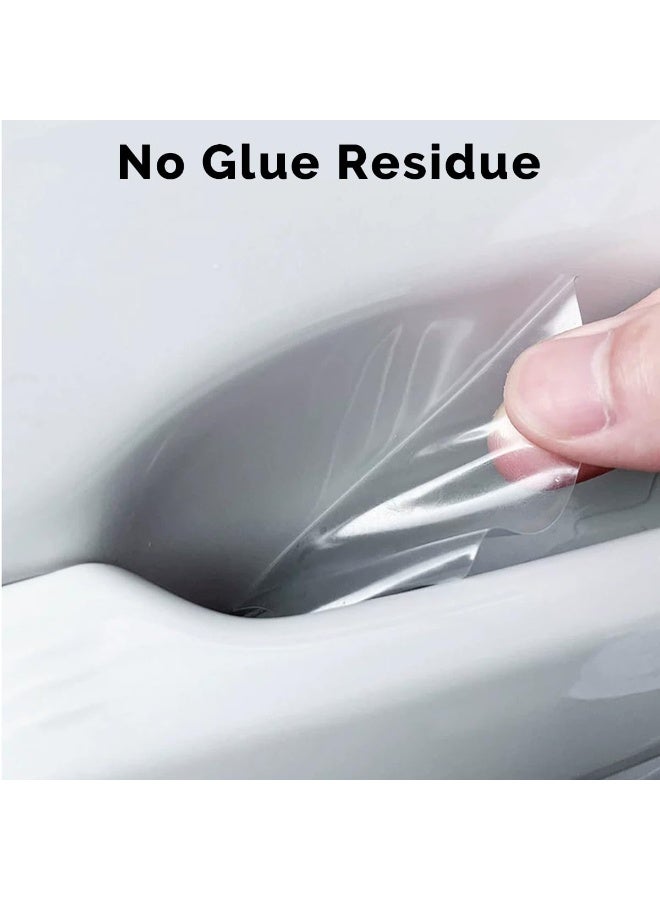 16 Pieces Of Door Handle Protection Stickers, Universal Transparent Tpu Scratch Resistant Car Door Handle Protection Film, Suitable For Most Car Handle Side Paint Protection Stickers 8cm*9cm (Transparent) - Image 4