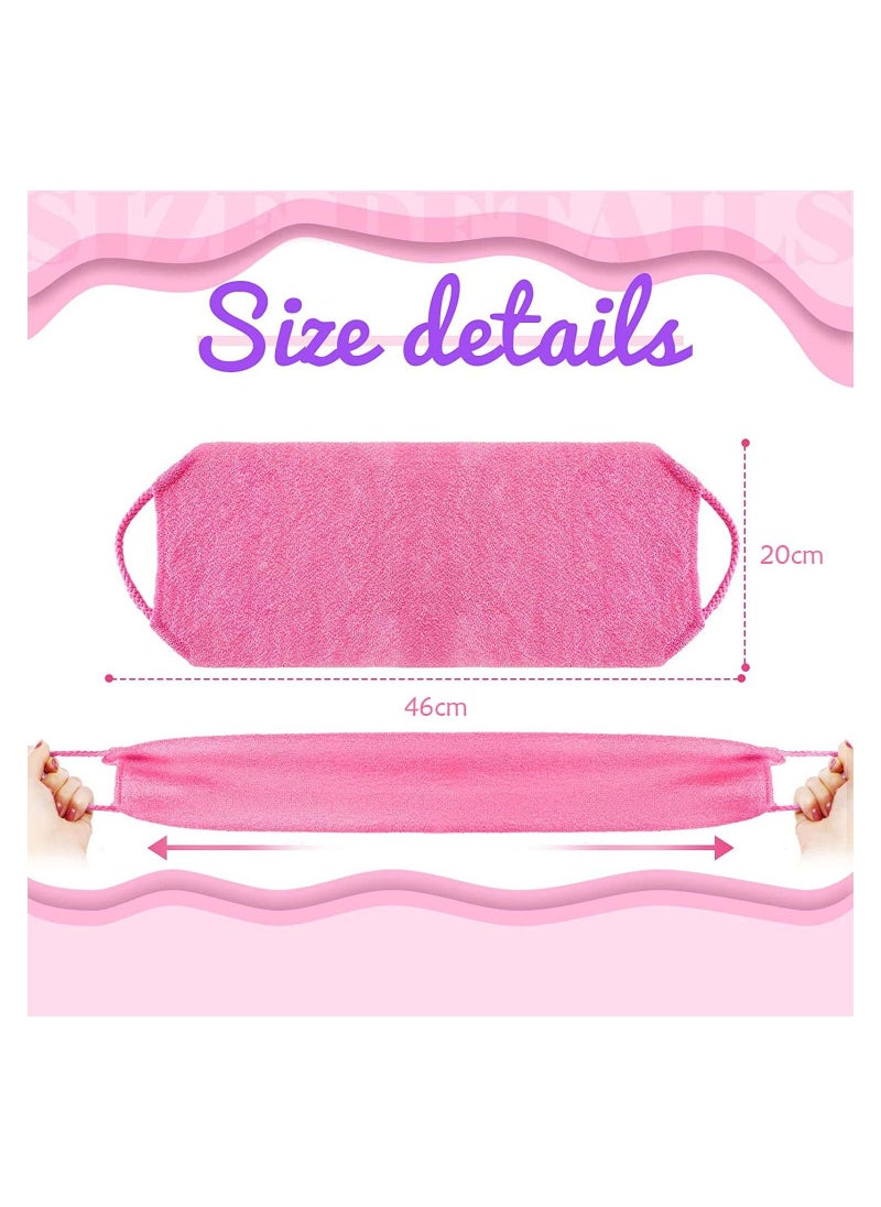 SYOSI 2 Pack Back Scrubber for Shower Exfoliating Washcloth Back Cloth Body Extended Length Scrubber Towel Nylon Exfoliating Stretchable Pull Strap Wash Cloth for Bath Body Scrub Washcloth  - Image 2