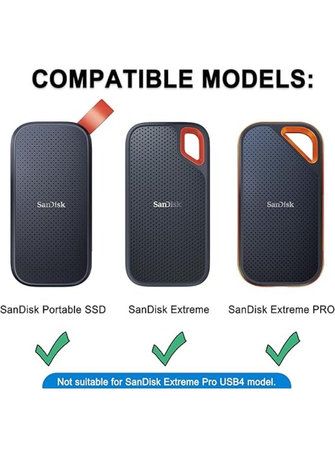 Lacdo Hard Carrying Case for SanDisk Extreme Pro/SanDisk Extreme Portable External SSD 500GB 1TB 2TB 4TB USB-C Solid State Drive EVA Shockproof Protective Storage Travel Bag, Black+Orange - Image 5