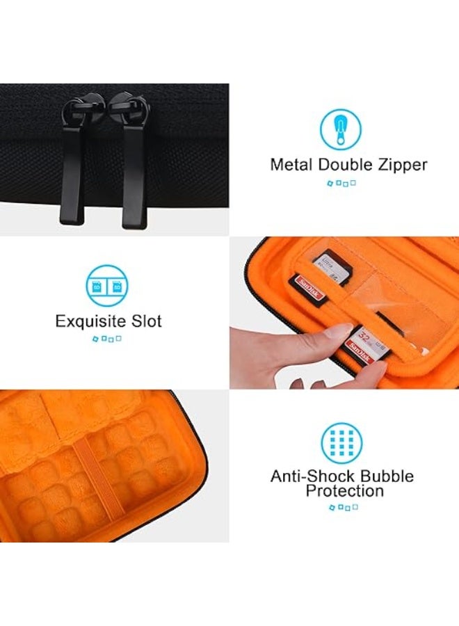 Lacdo Hard Carrying Case for SanDisk Extreme Pro/SanDisk Extreme Portable External SSD 500GB 1TB 2TB 4TB USB-C Solid State Drive EVA Shockproof Protective Storage Travel Bag, Black+Orange - Image 4