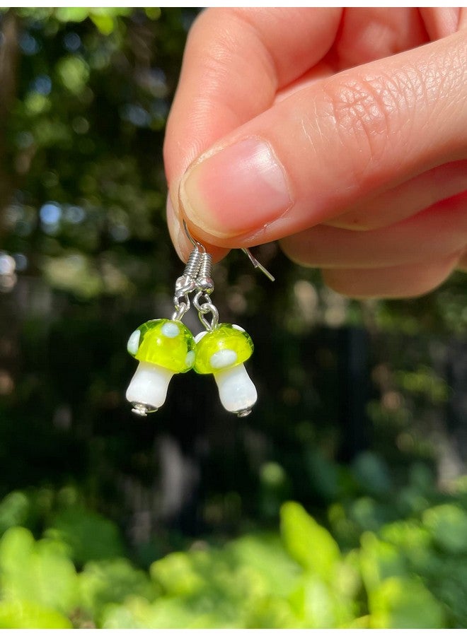 Mtlee 9 Pairs Mushroom Earrings For Women Long Pendant Glass Mushroom Earrings Colorful Steampunk Earrings Creative Funny Earrings Cute Weird Earrings Women'S Drop And Dangle Earrings - Image 2