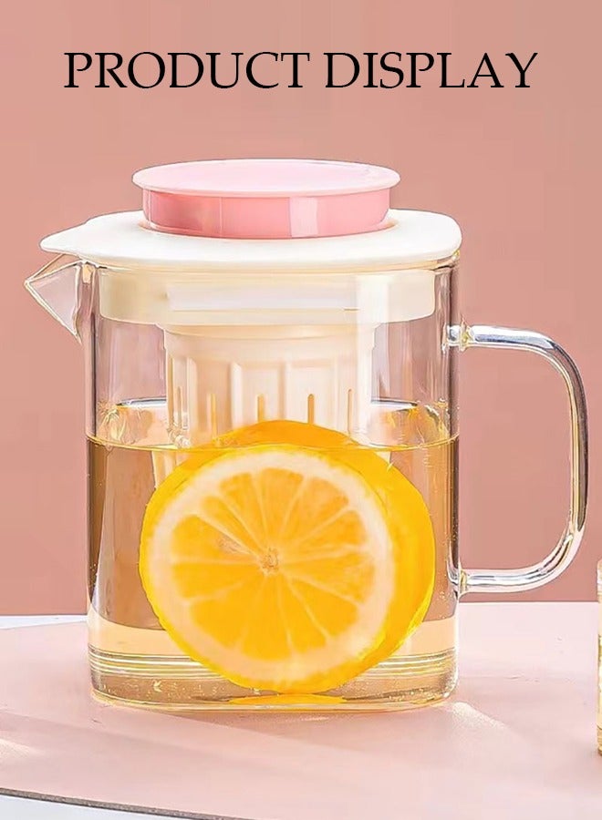 DUNISO 5-Piece Glass Tea Pot Set，Heat Resistant Glass Teapot with Handle and Filter，Large Capacity Glass Water Bottle Set with 1 Pot and 4 Cups,Sturdy and Durable，Suitable for Ice Tea Lemonade Coffee Milk Juice - Image 5