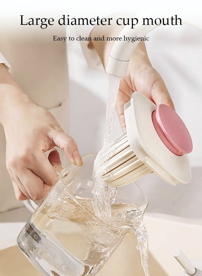 DUNISO 5-Piece Glass Tea Pot Set，Heat Resistant Glass Teapot with Handle and Filter，Large Capacity Glass Water Bottle Set with 1 Pot and 4 Cups,Sturdy and Durable，Suitable for Ice Tea Lemonade Coffee Milk Juice - Image 4