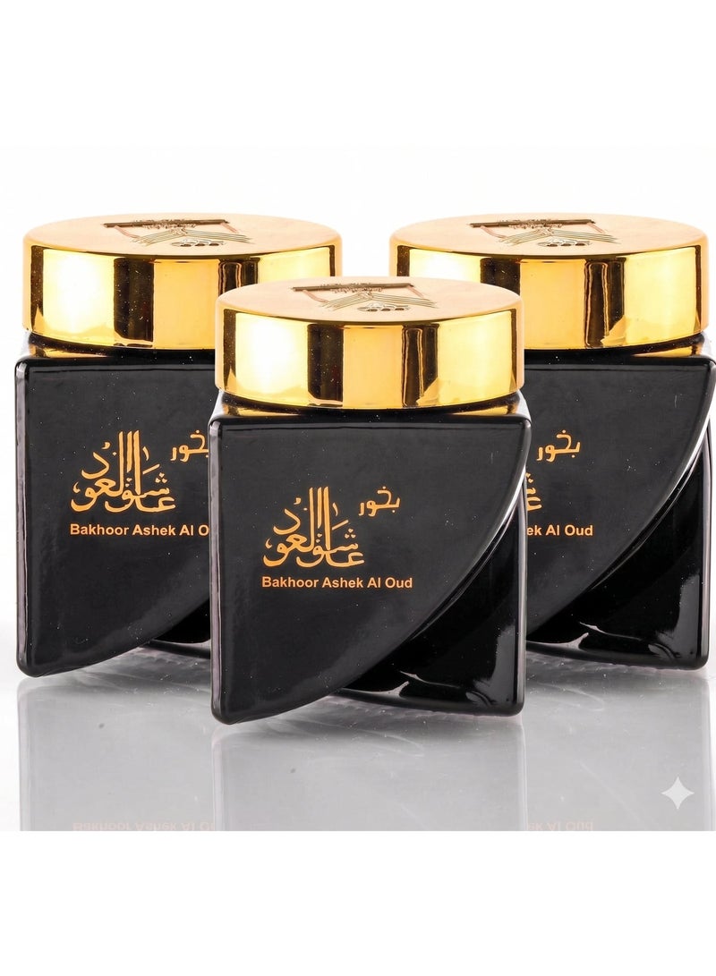 AL MAS Almas Perfumes Bakhoor Ashek Al.Oud Incense - Pack of 3 (3 x 30g) Value Pack - Image 1