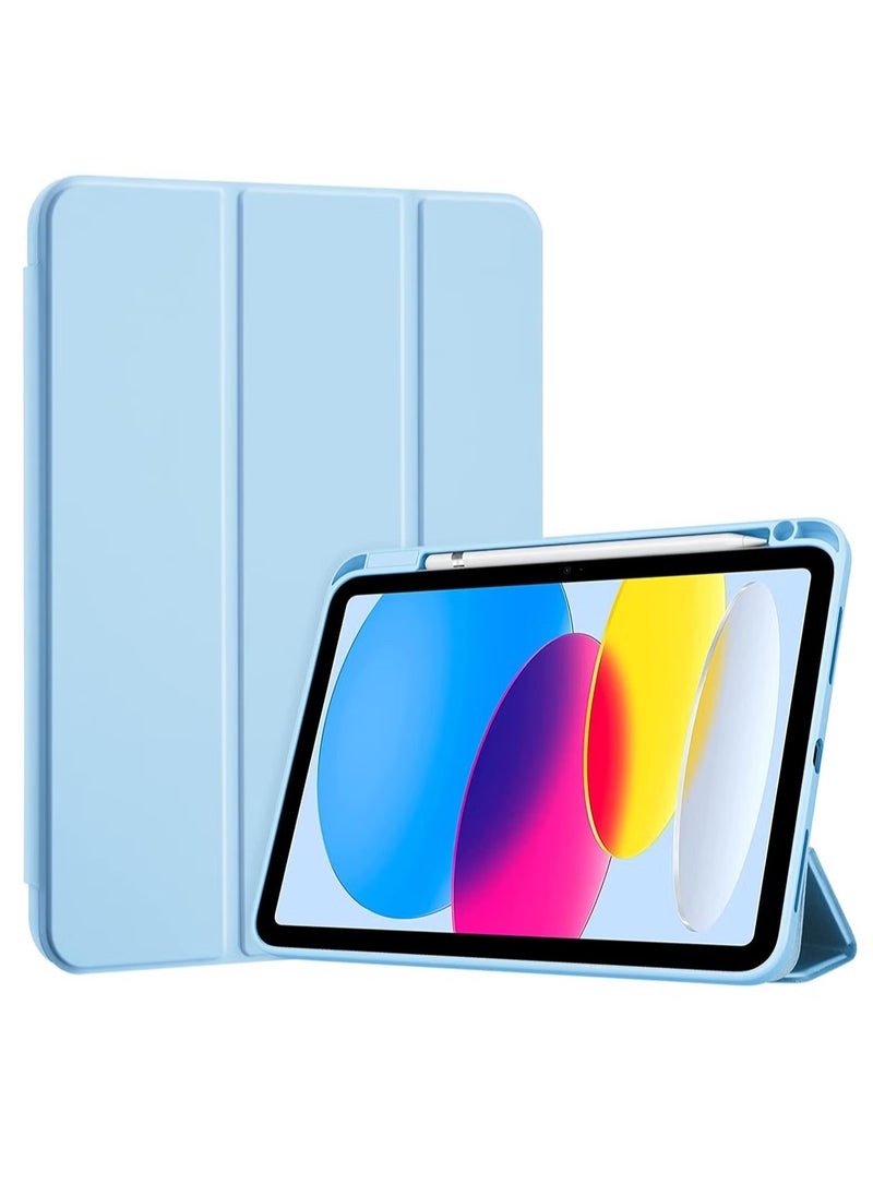 JAJEEK - Case for iPad 10th Generation 10.9 Inch (2022 Model) – Slim Stand Hard Back Shell Cover with Auto Wake/Sleep Function, Durable Protection, Lightweight, and Stylish – Precise Cutouts for Easy Access to Ports, Buttons & Camera – Perfect Fit for iPad 10.9” 10th Gen Blue - Image 1