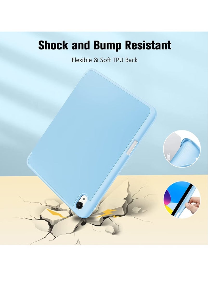JAJEEK - Case for iPad 10th Generation 10.9 Inch (2022 Model) – Slim Stand Hard Back Shell Cover with Auto Wake/Sleep Function, Durable Protection, Lightweight, and Stylish – Precise Cutouts for Easy Access to Ports, Buttons & Camera – Perfect Fit for iPad 10.9” 10th Gen Blue - Image 1