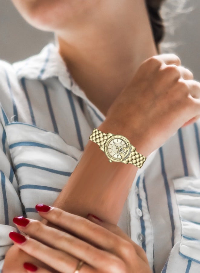 MARTINI Round Snake Gold Dial Analog Watch - Image 2